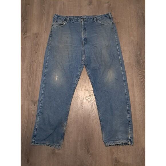 Carhartt Jeans Mens 42x32 Medium Blue Denim Relaxed Fit Liner 100% Cotton - Picture 1 of 11